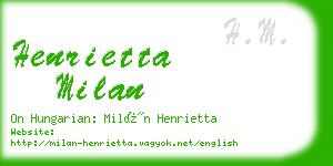 henrietta milan business card